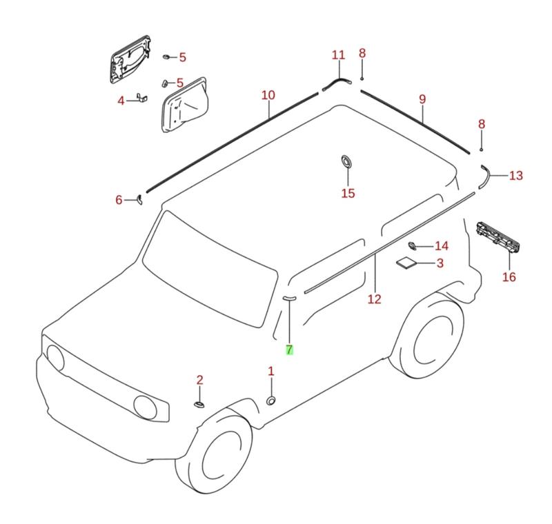 Roof Corner Trim Protection Replacement LH Frnt 